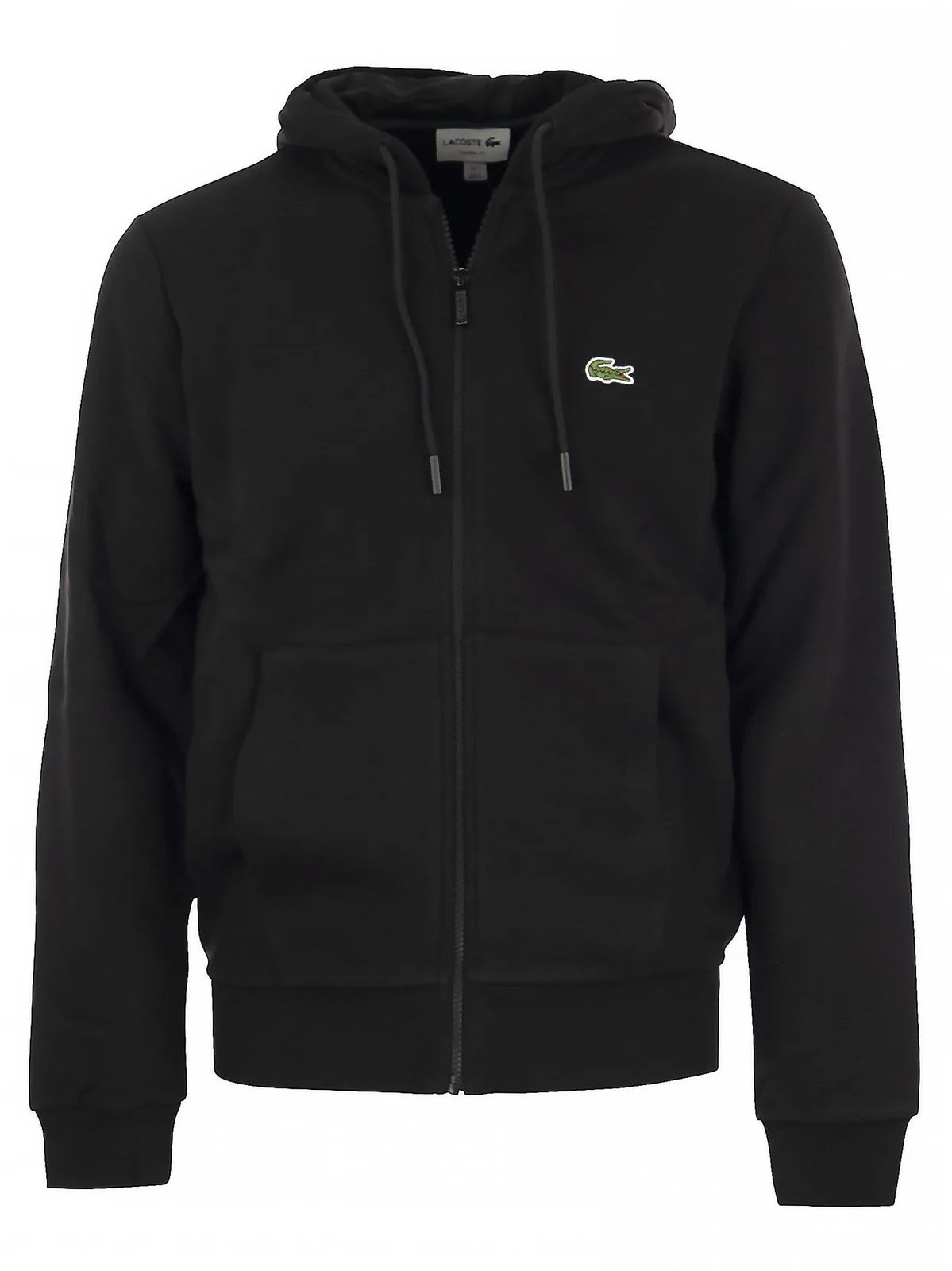 Lacoste Logo Embroidered Zip-up Drawstring Hoodie