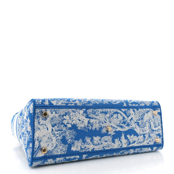 CHRISTIAN DIOR
Toile de Jouy Embroidered Large Lady D-Lite Fluorescent Blue