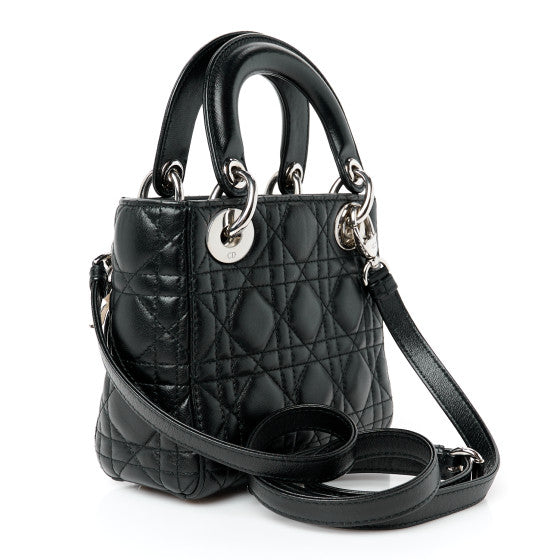 CHRISTIAN DIOR
Lambskin Cannage Small Lucky Badges My Lady Dior black