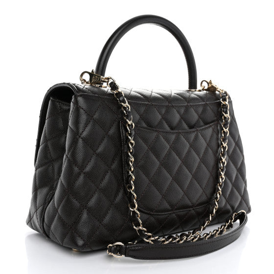 CHANEL
Caviar Quilted Small Coco Handle Flap Dark Brown