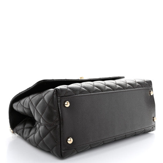CHANEL
Caviar Quilted Small Coco Handle Flap Dark Brown