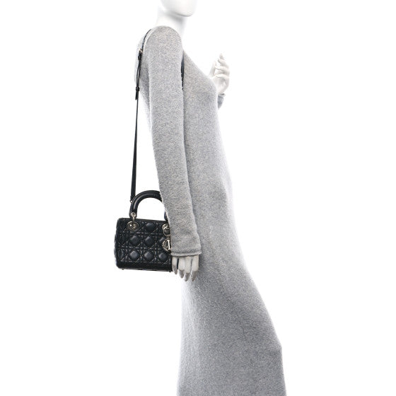 CHRISTIAN DIOR
Lambskin Cannage Small Lucky Badges My Lady Dior black
