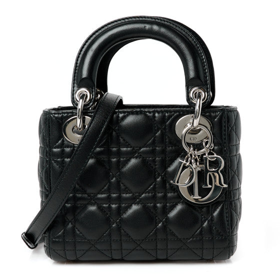 CHRISTIAN DIOR
Lambskin Cannage Small Lucky Badges My Lady Dior black