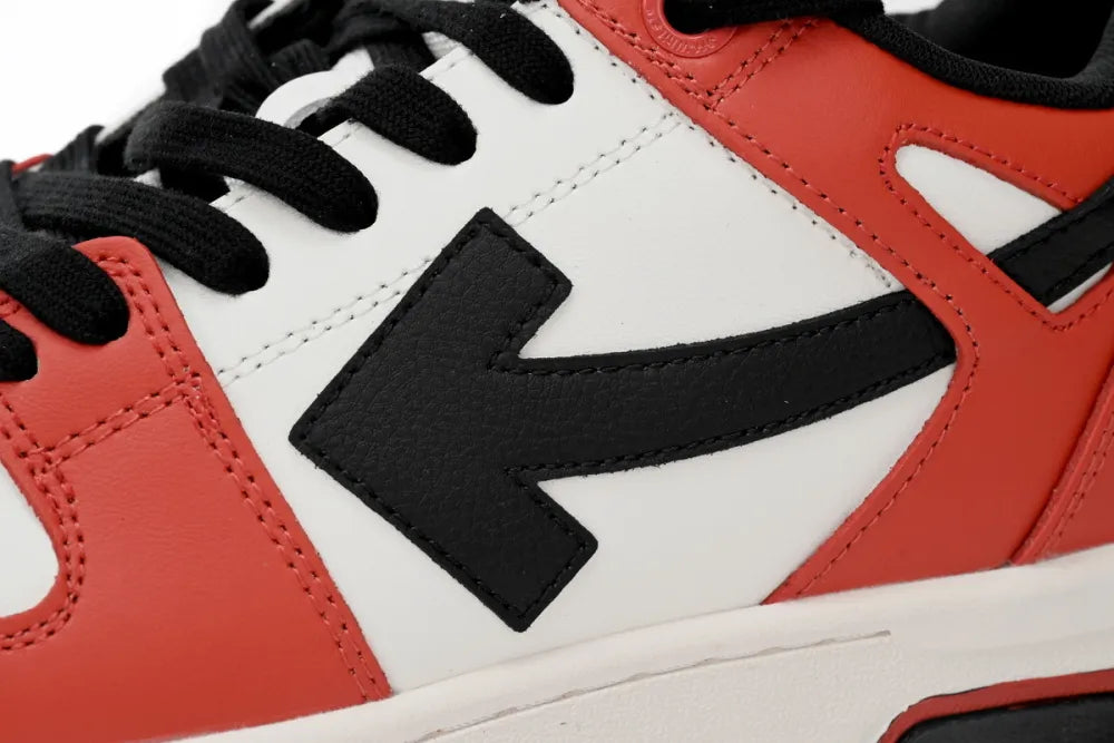 OFF-WHITE Out Of Office Low Tops Black White Red