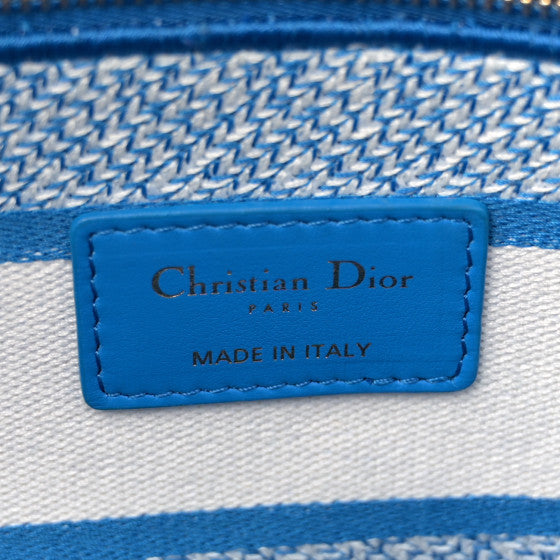 CHRISTIAN DIOR
Toile de Jouy Embroidered Large Lady D-Lite Fluorescent Blue
