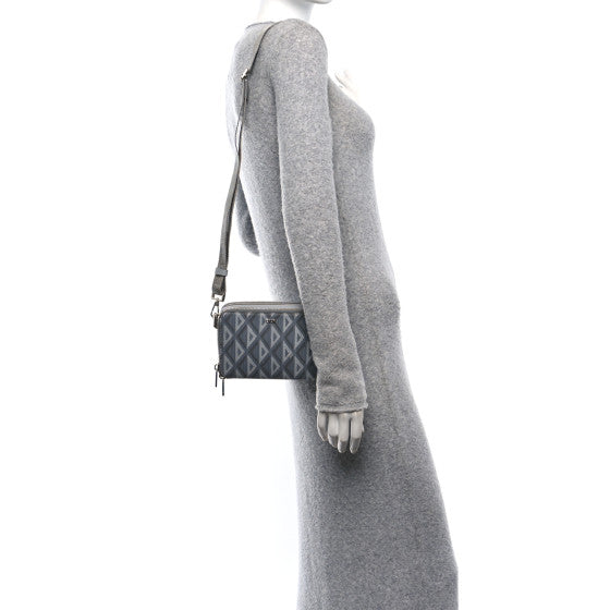 CHRISTIAN DIOR
Coated Canvas CD Diamond Messenger Pouch Grey