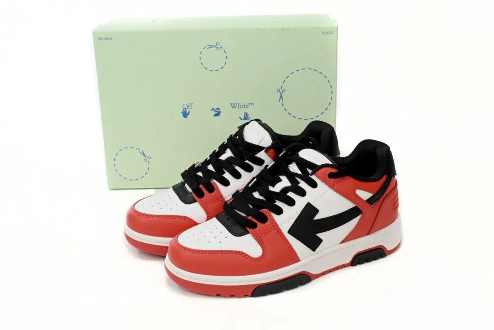 OFF-WHITE Out Of Office Low Tops Black White Red