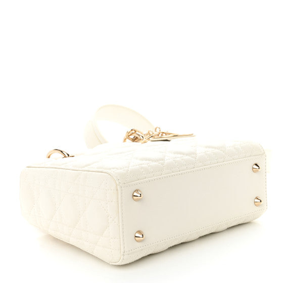 CHRISTIAN DIOR
Lambskin Cannage Small Lucky Badges My Lady Dior White