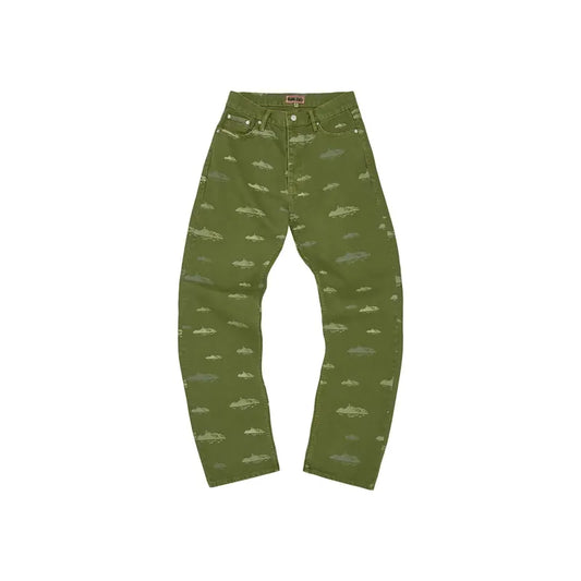 CORTEIZ ALCATRAZ PATTERN DENIM JEANS