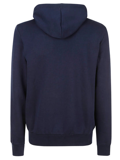 Lacoste Logo Embroidered Zip-up Drawstring Hoodie