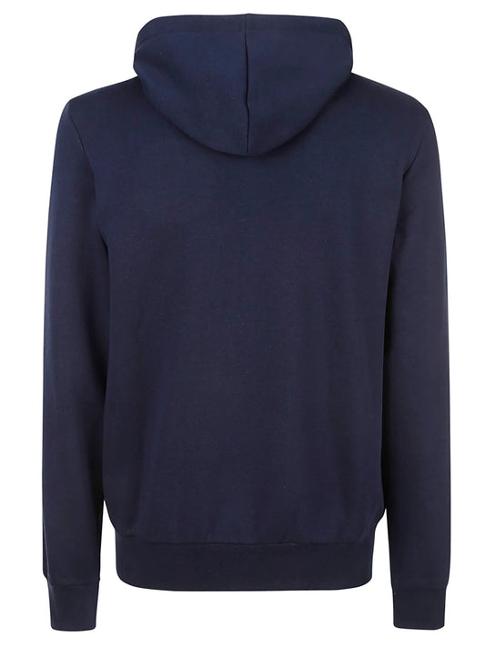 Lacoste Logo Embroidered Zip-up Drawstring Hoodie