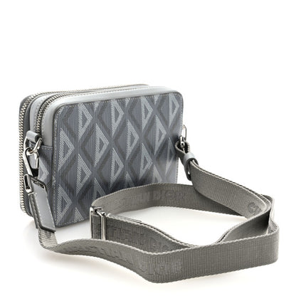 CHRISTIAN DIOR 
Coated Canvas CD Diamond Messenger Pouch Grey
