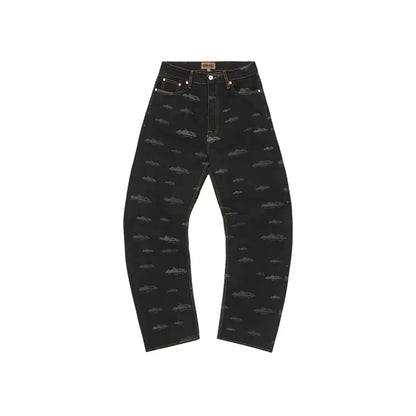 CORTEIZ ALCATRAZ PATTERN DENIM JEANS