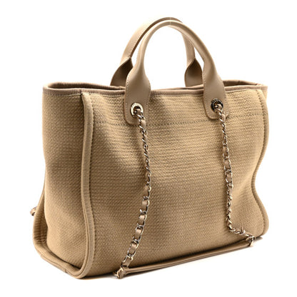 CHANEL 
Mixed Fibers Small Deauville Tote Beige