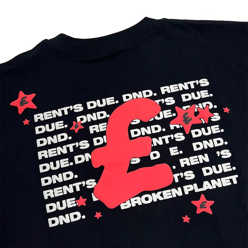 BROKEN PLANET X NEMZZZ RENT'S DUE TEE
BLACK
