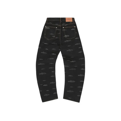 CORTEIZ ALCATRAZ PATTERN DENIM JEANS