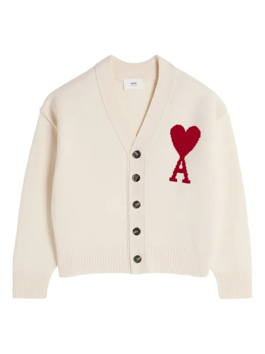 AMI Paris
Cardigan de lã com intarsia de logo
