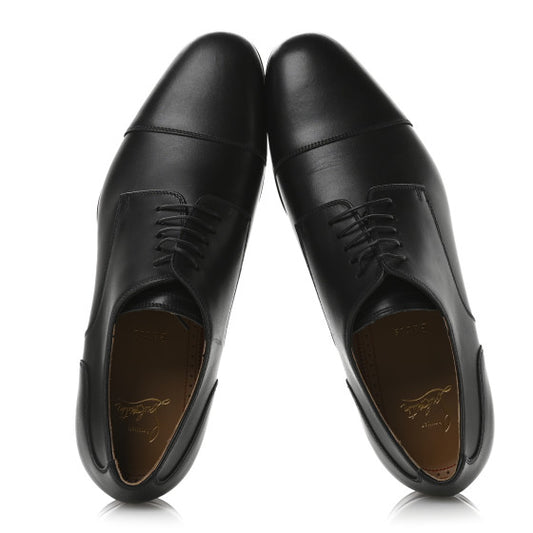 CHRISTIAN LOUBOUTIN 
Calfskin Mens Surcity Flat Derby Oxford 42 Black