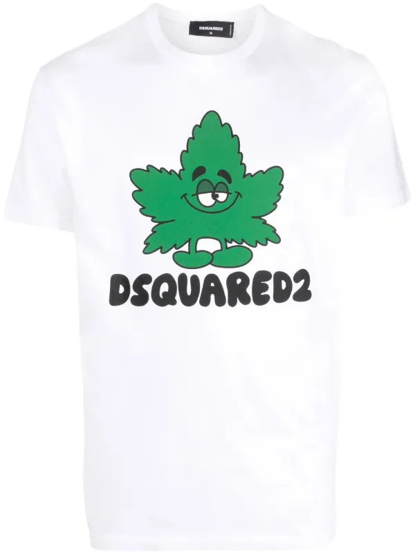 DSQUARED2 printed green logo tee