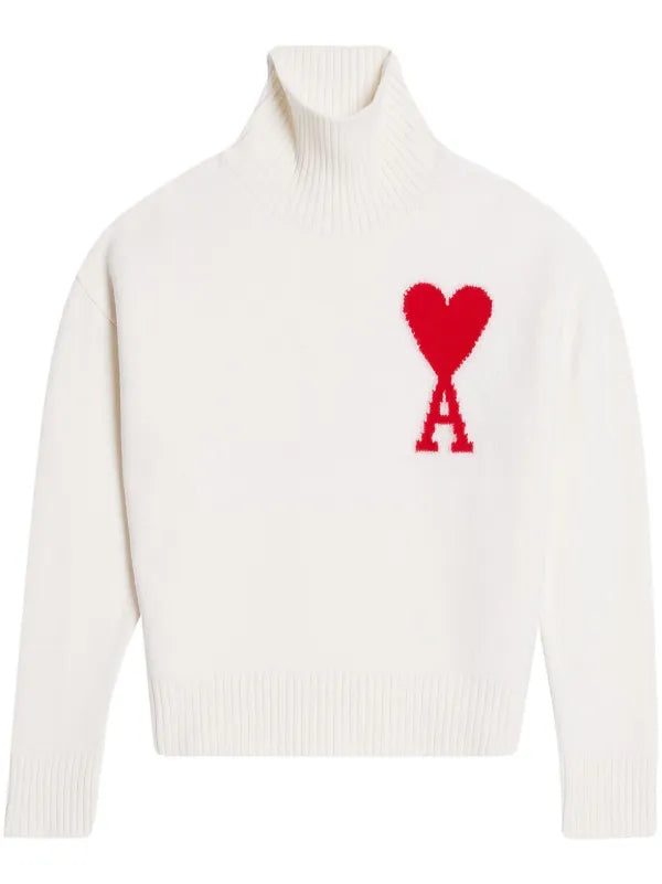 AMI Paris
Suéter Ami De Coeur de lã gola alta