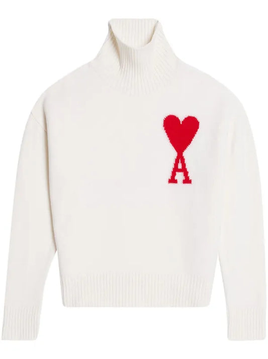 AMI Paris
Suéter Ami De Coeur de lã gola alta