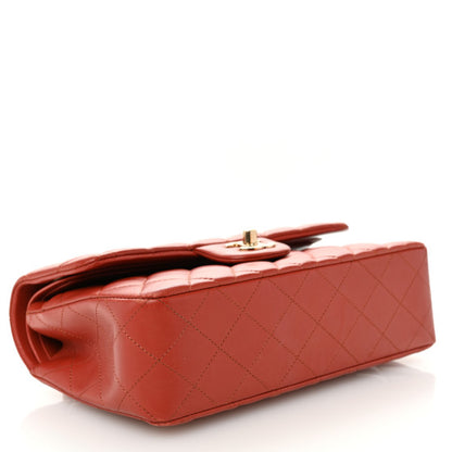CHANEL 
Lambskin Quilted Small Double Flap Brown