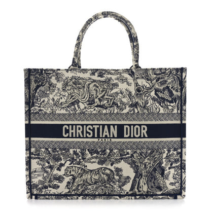 CHRISTIAN DIOR 
Canvas Embroidered Large Dioriviera Toile De Jouy Book Tote