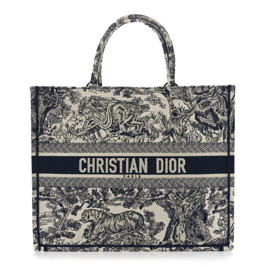 CHRISTIAN DIOR 
Canvas Embroidered Large Dioriviera Toile De Jouy Book Tote
