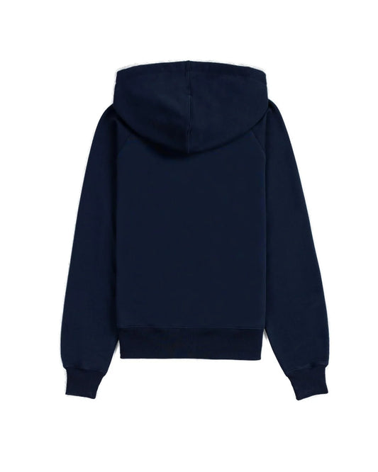 AMI Paris Logo Detailed Drawstring Zip-Up