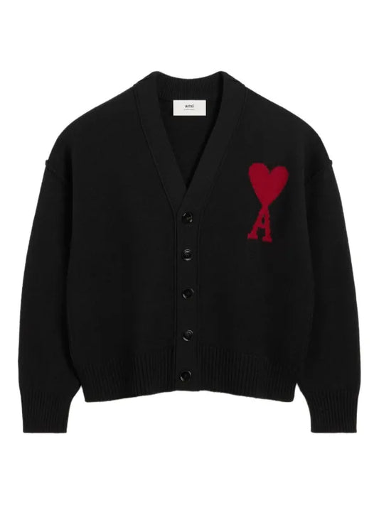 AMI Paris
Cardigan de lã com intarsia de logo