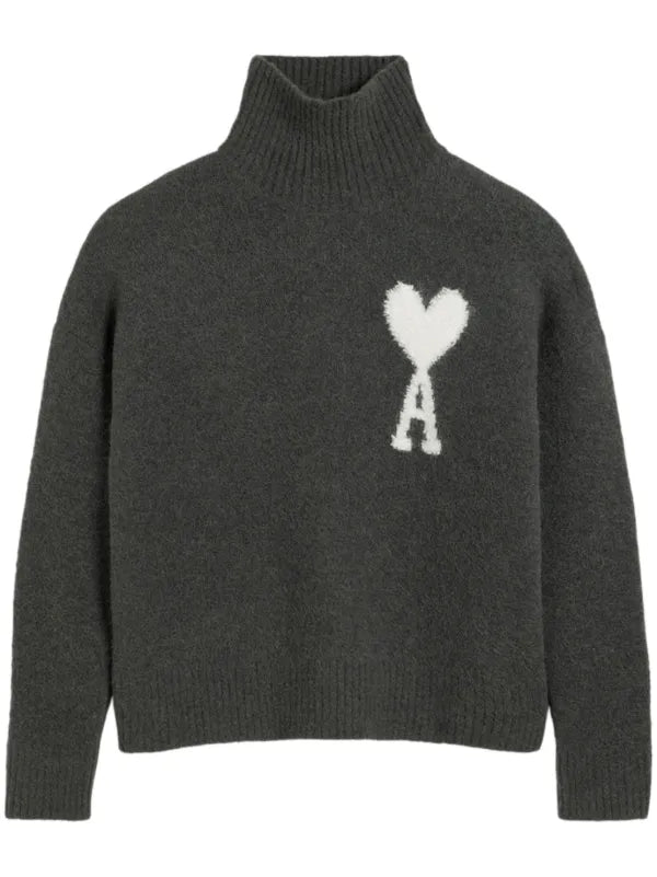AMI Paris
Suéter Ami De Coeur de lã gola alta