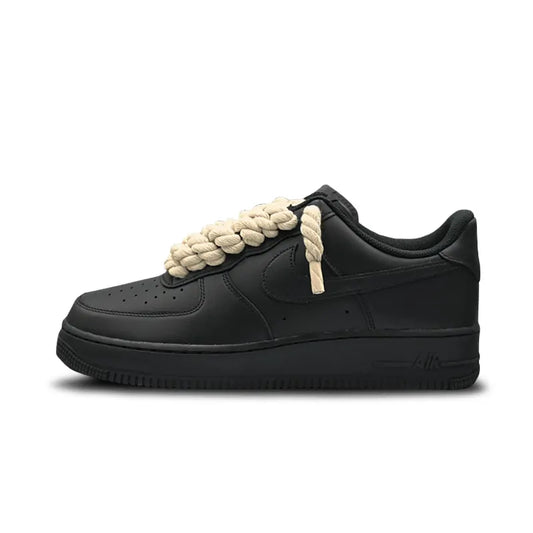 AIR FORCE 1 LOW BLACK ROPE LACES