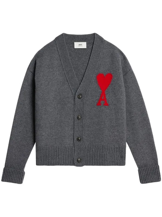 AMI Paris
Cardigan de lã com intarsia de logo