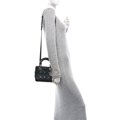 CHRISTIAN DIOR 
Lambskin Cannage Small Lucky Badges My Lady Dior black