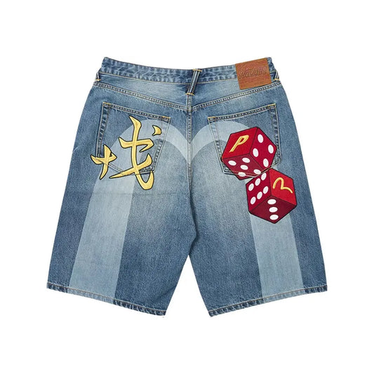 PALACE X EVISU LONG DENIM SHORT