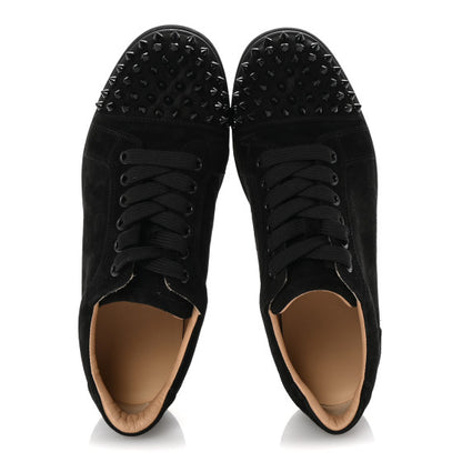CHRISTIAN LOUBOUTIN 
Suede Louis Spikes Flat Sneakers Black