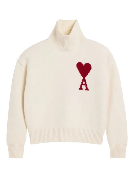 AMI Paris
Suéter Ami De Coeur de lã gola alta