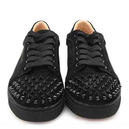 CHRISTIAN LOUBOUTIN 
Suede Louis Spikes Flat Sneakers Black