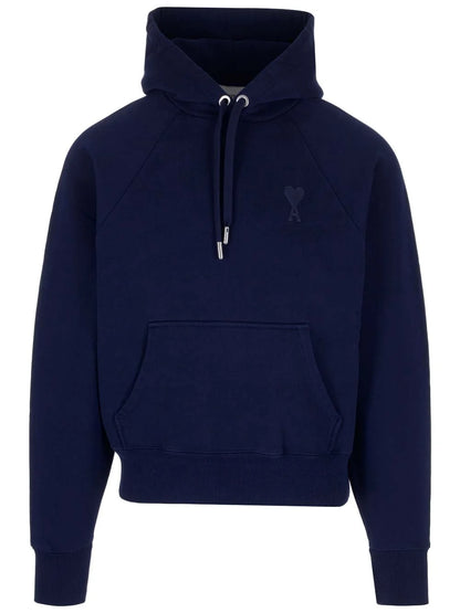 AMI Paris Logo Detailed Drawstring Hoodie