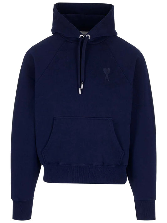 AMI Paris Logo Detailed Drawstring Hoodie