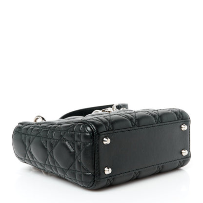 CHRISTIAN DIOR 
Lambskin Cannage Small Lucky Badges My Lady Dior black