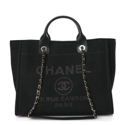 CHANEL 
Mixed Fibers Small Deauville Tote Black