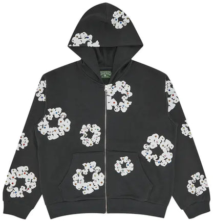 Denim Tears Rhinestone Wreath Zip Hoodie