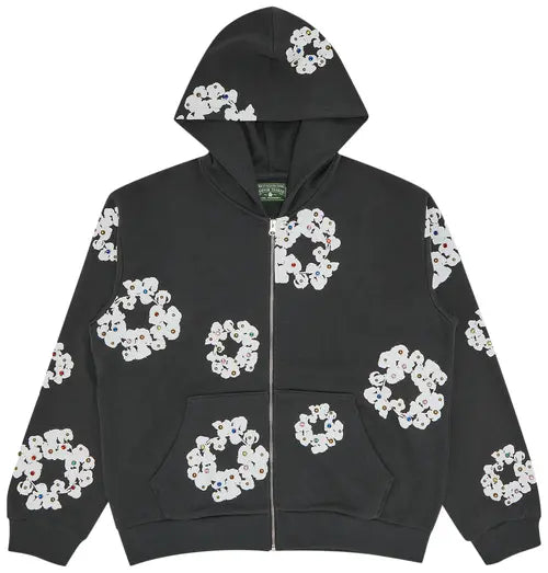 Denim Tears Rhinestone Wreath Zip Hoodie