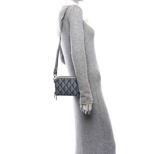 CHRISTIAN DIOR 
Coated Canvas CD Diamond Messenger Pouch Grey