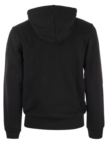 Lacoste Logo Embroidered Zip-up Drawstring Hoodie