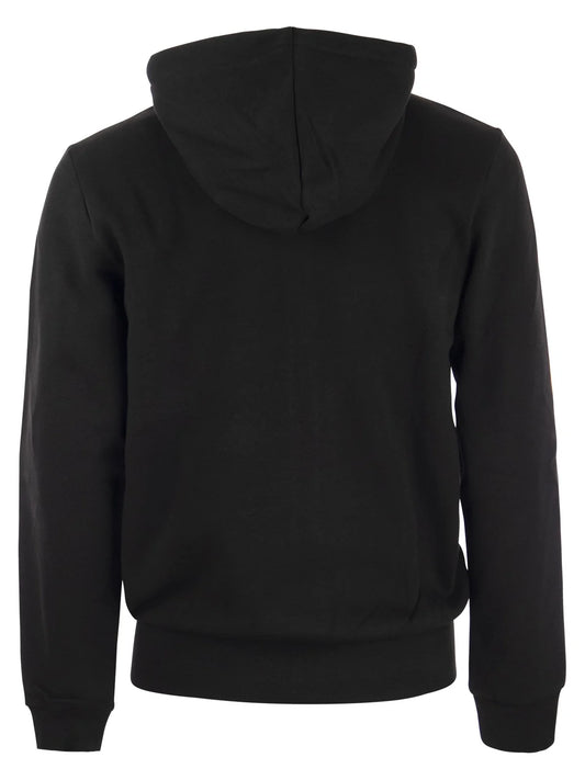 Lacoste Logo Embroidered Zip-up Drawstring Hoodie