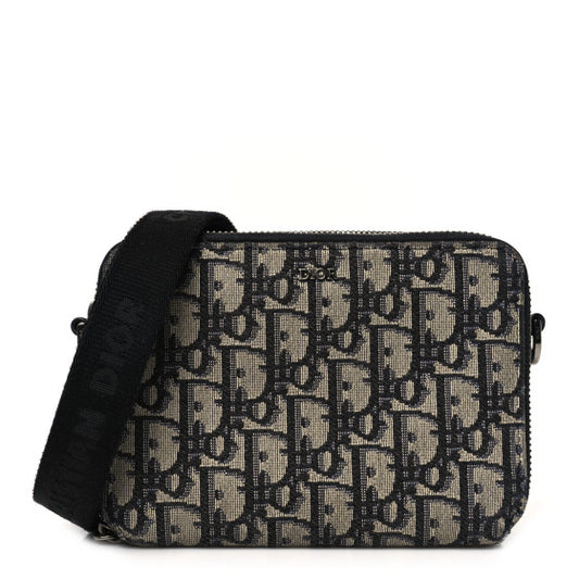 CHRISTIAN DIOR 
Oblique Pouch Navy Blue