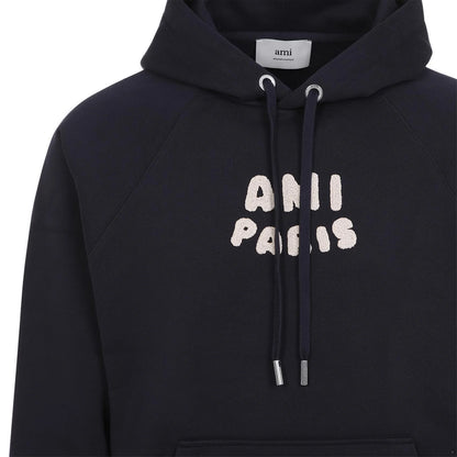 AMI Paris Logo Detailed Drawstring Hoodie