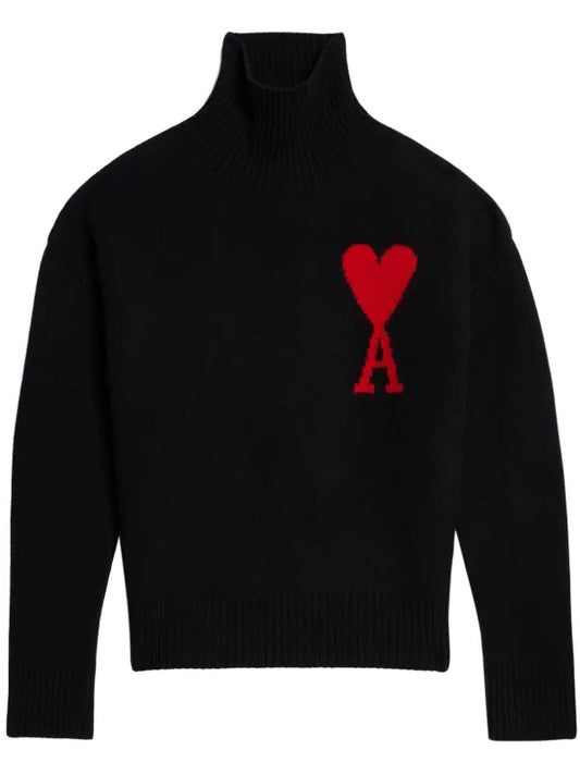 AMI Paris
Suéter Ami De Coeur de lã gola alta